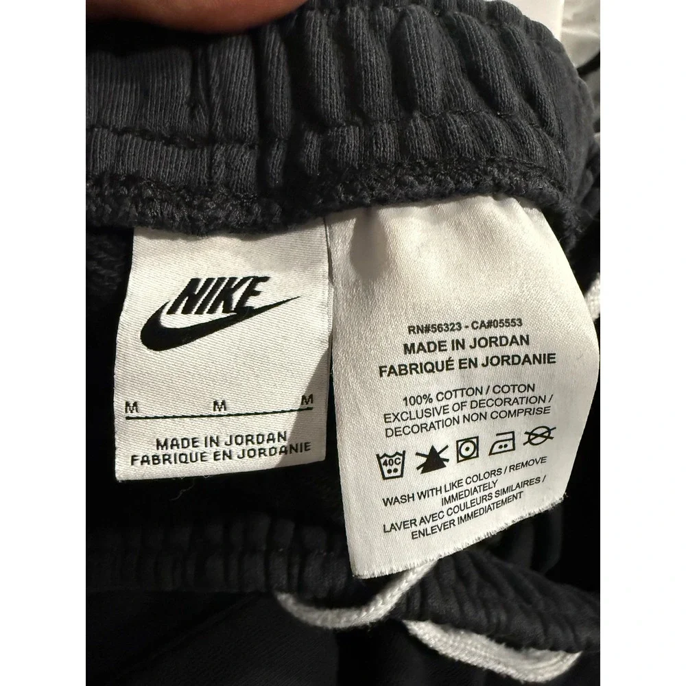 Nike Sportswear Essential Women Black Cotton Jersey Shorts Drawstring M 3555